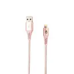 Rose gold braided USB-A to Lightning cable